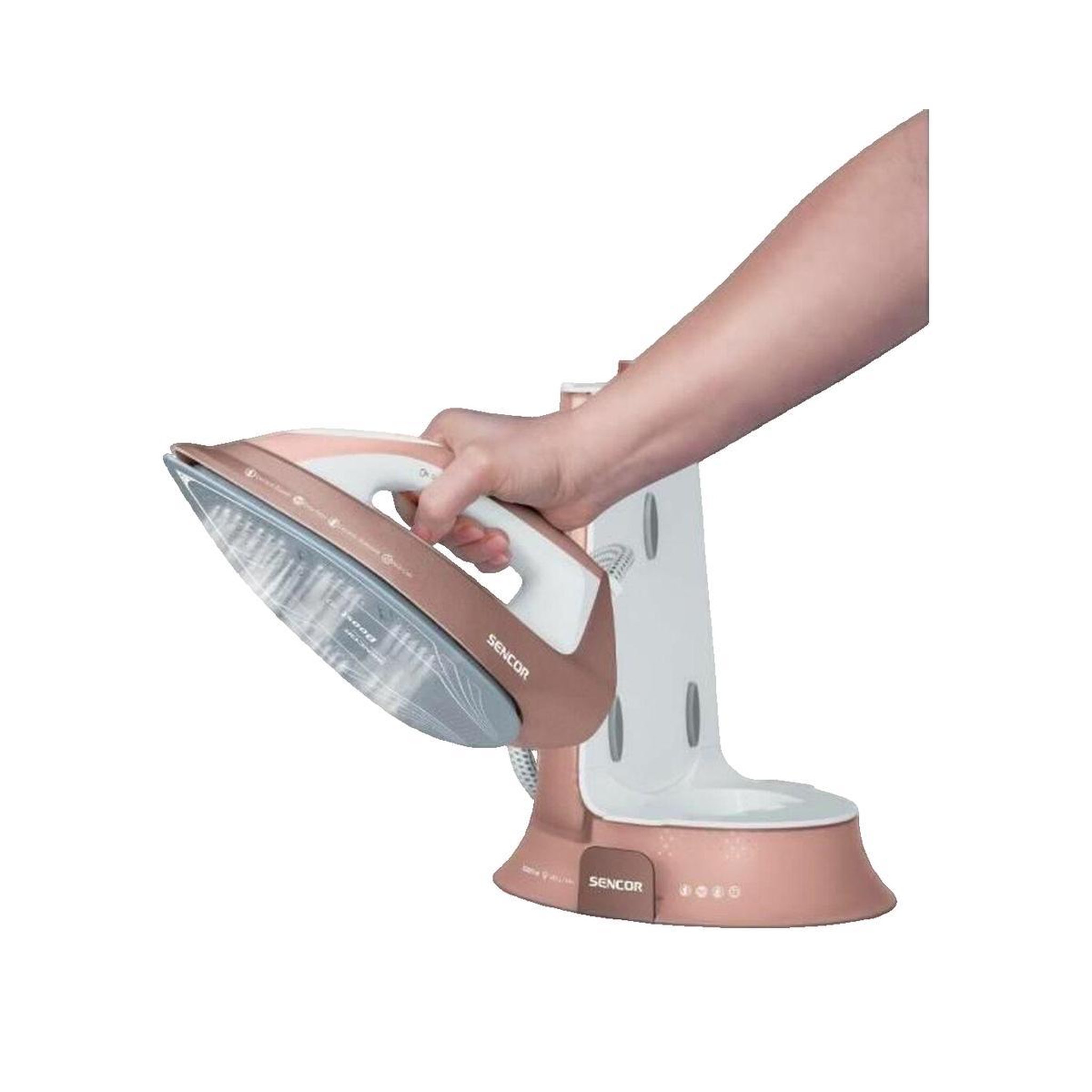 Voir la diapositive 3 : SENCO Centrale vapeur Sencor SSI 0910RS puissance 3200 W blanc et rose