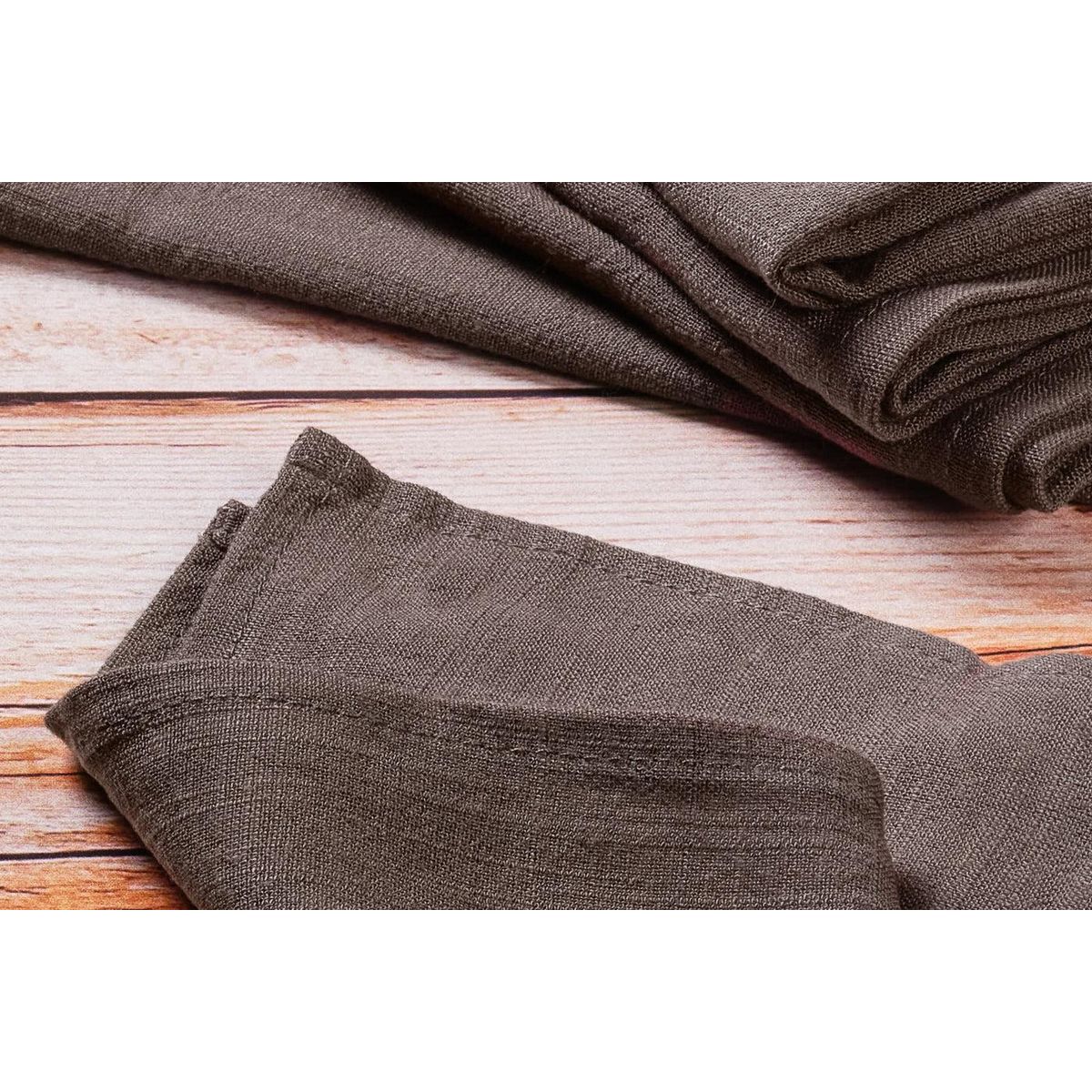 BJORN Serviette de table - 6 pièces - Lin et coton chocolat