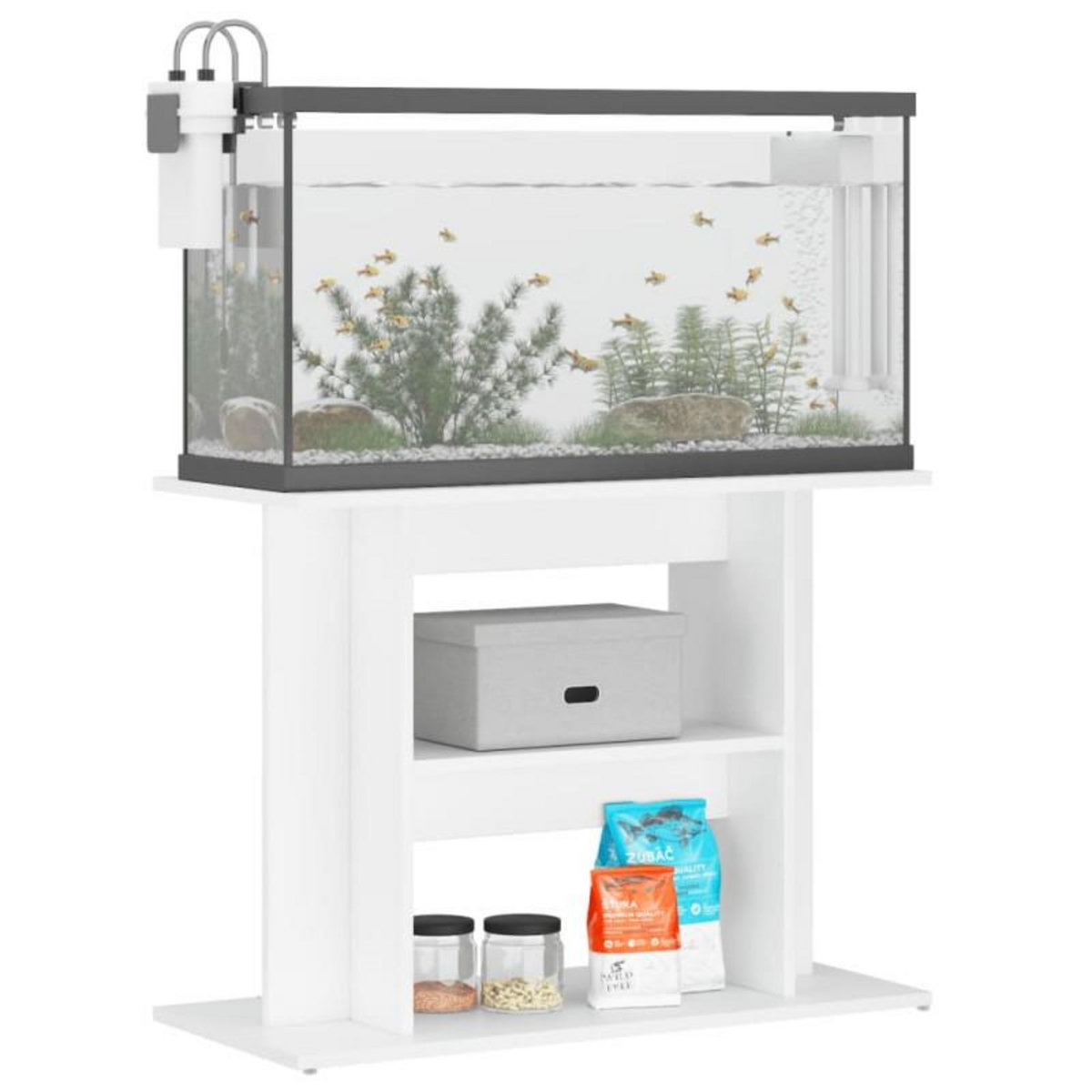 VIDAXL Support pour aquarium blanc 80x35x60 cm bois d ingénierie