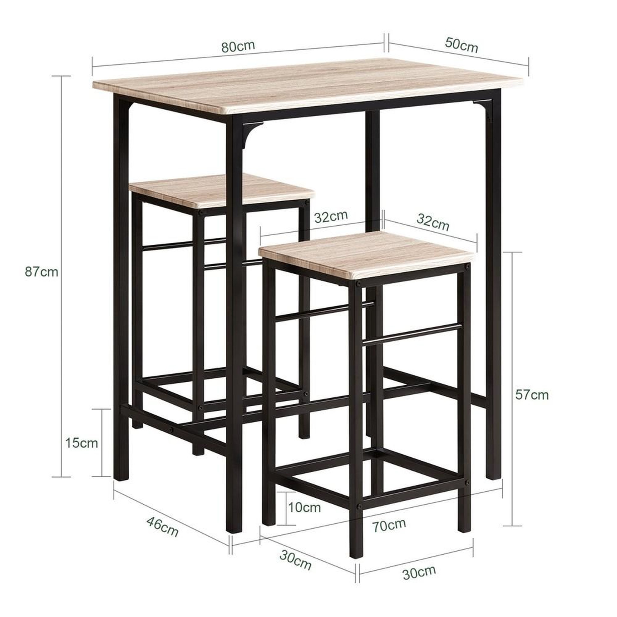 Voir la diapositive 3 : SOBUY SoBuy - Ensemble Table Et 2 Tabourets - Industriel - OGT10