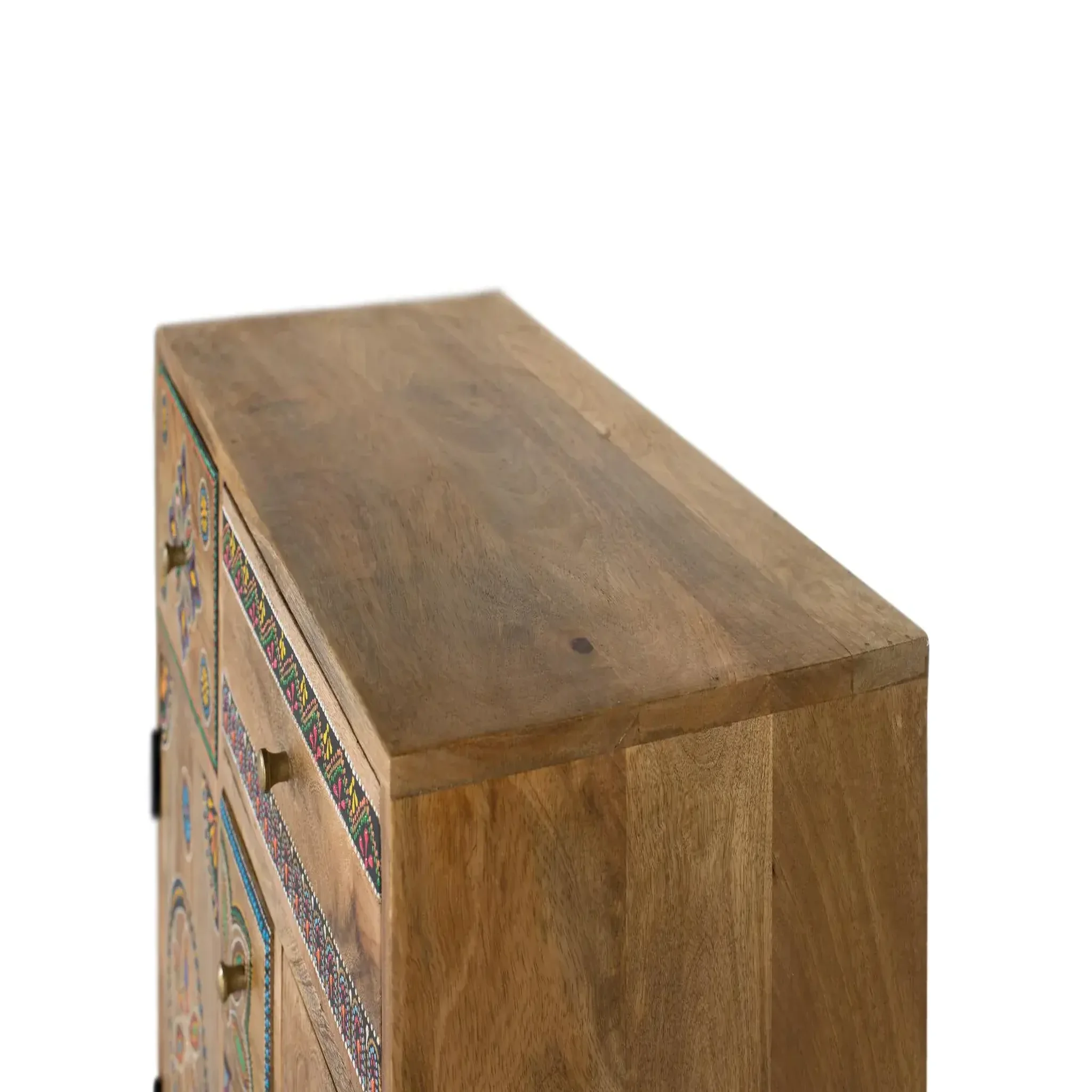 Voir la diapositive 2 : GINER Y COLOMER SL Meuble d'appoint en bois de manguier et mdf 61 cm style boho ethnique