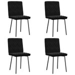 VIDAXL Chaises a manger lot de 4 Noir Velours