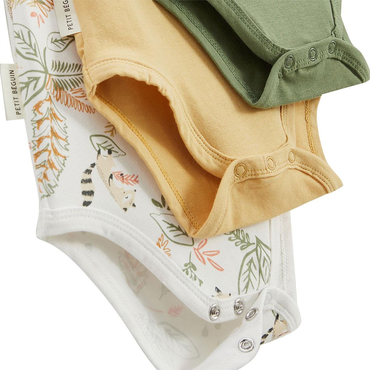 Petit Béguin Lot de 3 bodies bébé manches courtes Gabin