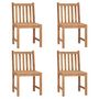 Voir la diapositive 2 : VIDAXL Chaises de jardin lot de 4 avec coussins Bois de teck massif