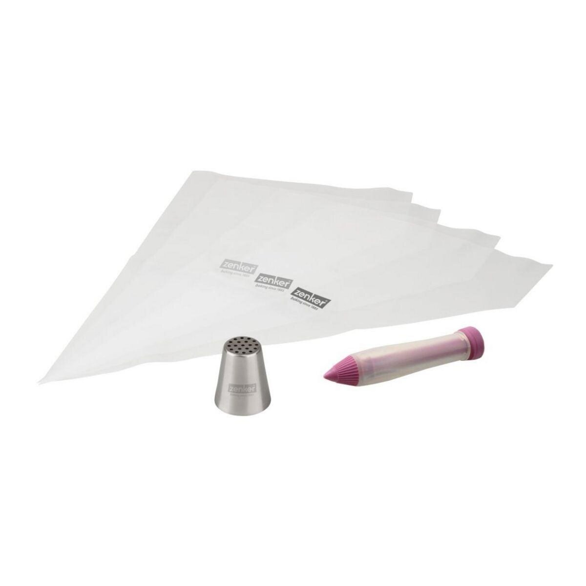 ZENKER Set de poches à douilles, douille et stylo de décoration pour gâteaux Zenker Spécial Football