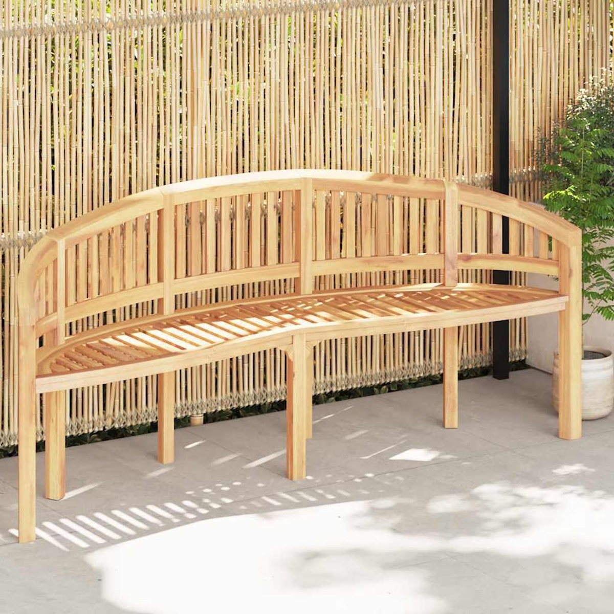 VIDAXL Banc de jardin en forme de banane 200 cm bois de teck solide