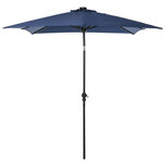 OUTSUNNY Parasol lumineux rectangulaire inclinable dim. 2,68L x 2,05l x 2,48H m parasol LED solaire métal polyester haute densité bleu