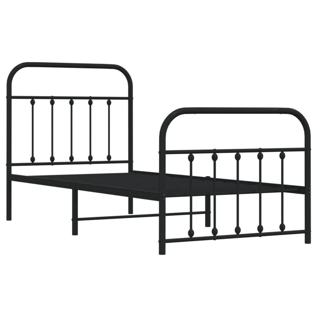 VIDAXL Cadre de lit metal sans matelas avec pied de lit noir 90x190 cm