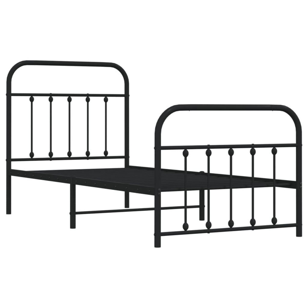 VIDAXL Cadre de lit metal sans matelas avec pied de lit noir 90x190 cm