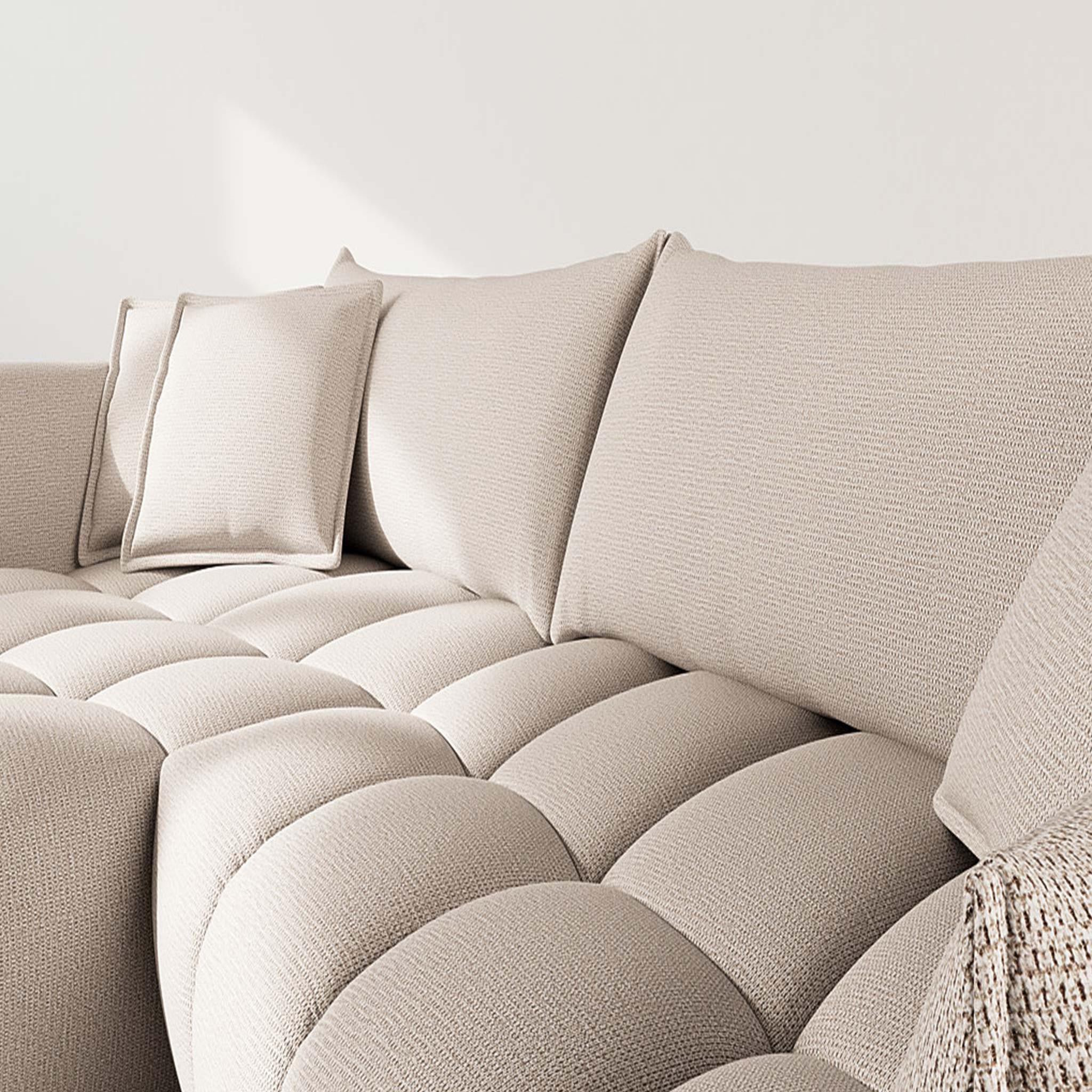 Voir la diapositive 4 : LISA DESIGN Cassiopee - canapé d'angle gauche 4 places en tissu texturé