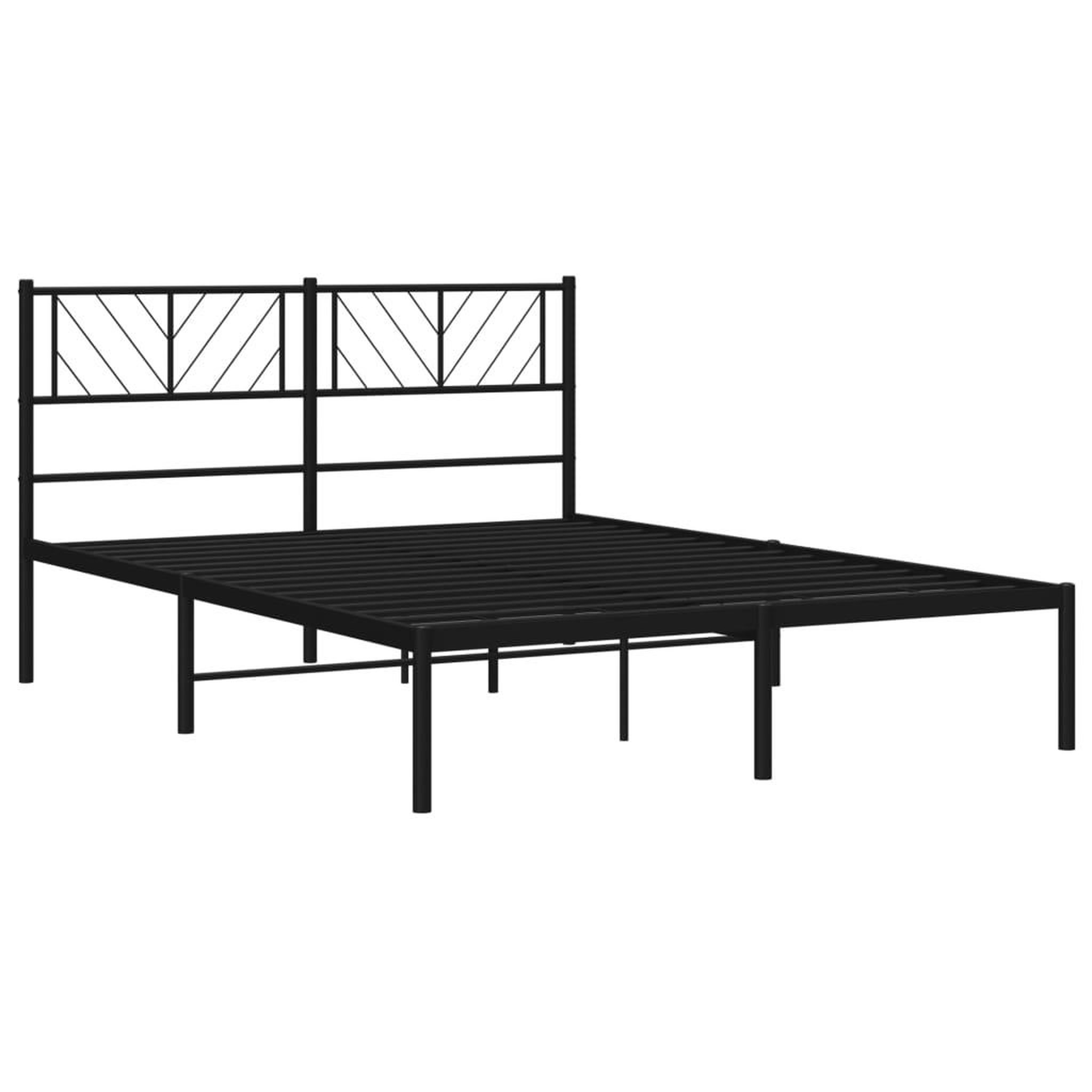 Voir la diapositive 4 : VIDAXL Cadre de lit metal sans matelas avec tete de lit noir 120x190cm