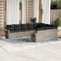 Voir la diapositive 1 : VIDAXL Salon de jardin avec coussins 10 pcs gris clair resine tressee