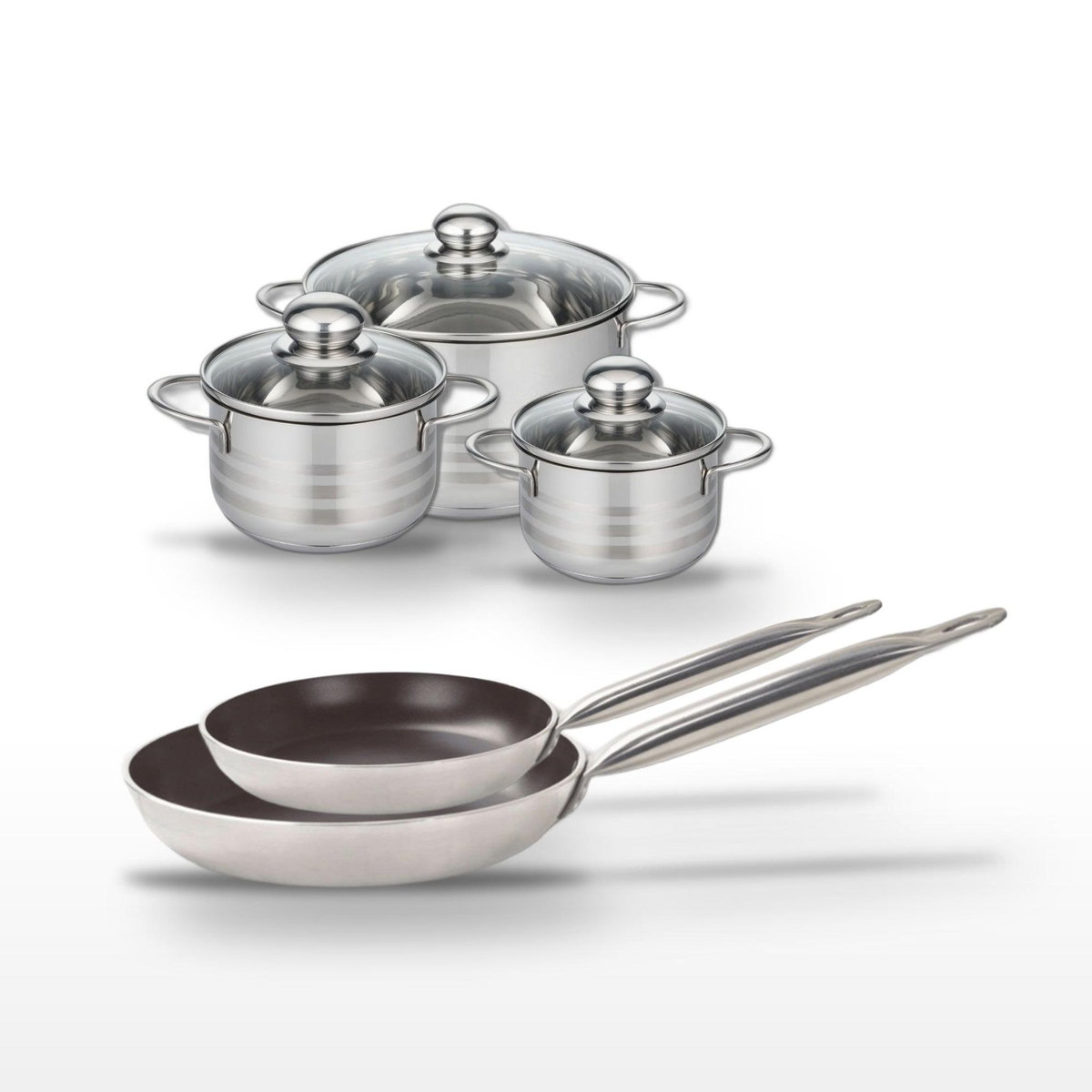 ELO Lot Poêles 24/28 cm & Faitouts 14/16/20 cm Elo Bistro Line