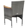 Voir la diapositive 3 : VIDAXL Chaises a manger de jardin lot de 2 Resine tressee Gris
