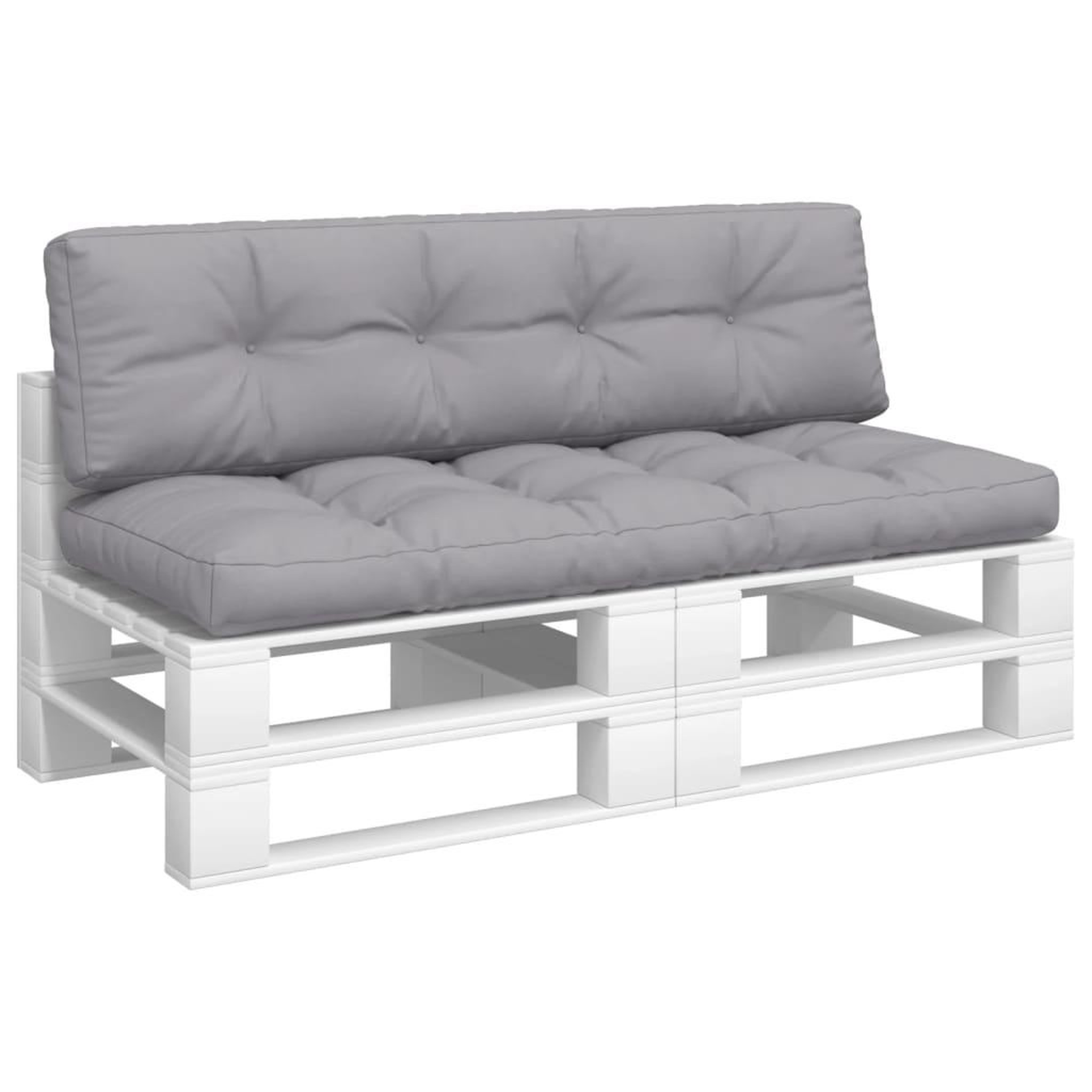 Voir la diapositive 3 : VIDAXL Coussins de palette lot de 2 gris tissu