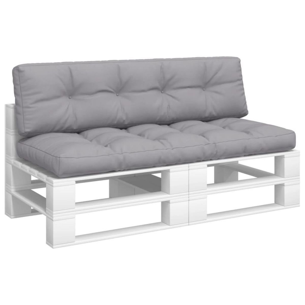 VIDAXL Coussins de palette lot de 2 gris tissu