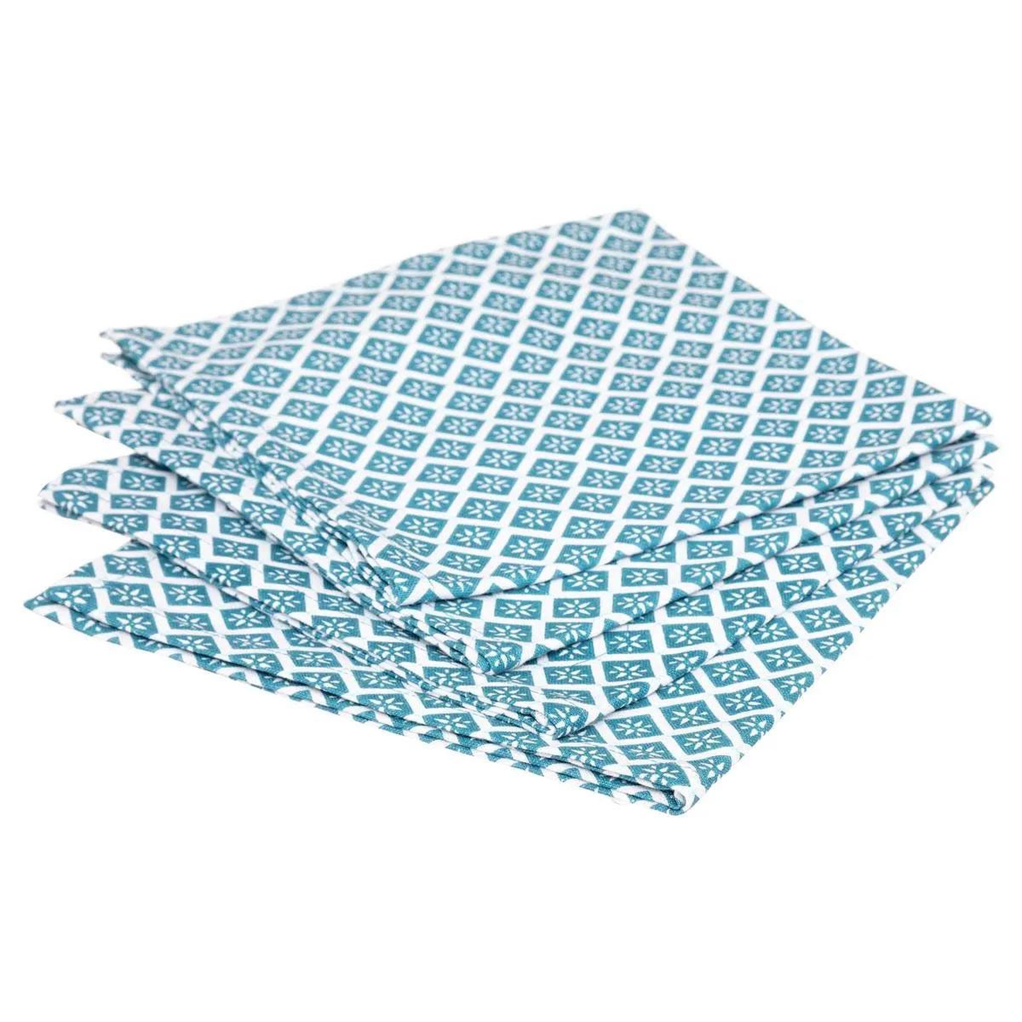ATMOSPHERA Lot de 4 serviettes de table  tikal  40x40cm bleu
