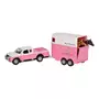 GLOB KIDS Kids Globe Die-cast Car with Horse Trailer Pink, 1:32