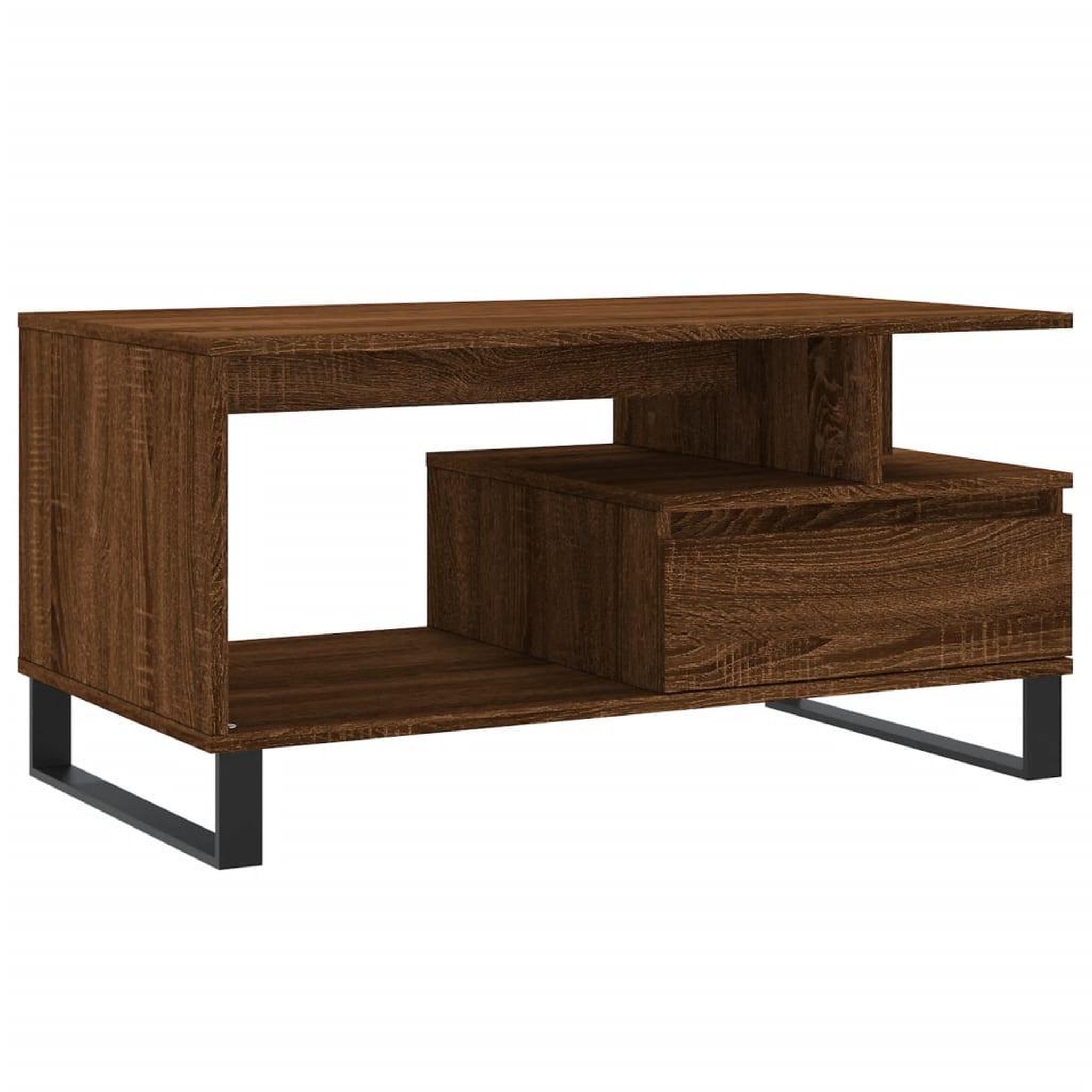 Voir la diapositive 2 : VIDAXL Table basse Chene marron 90x49x45 cm Bois d'ingenierie
