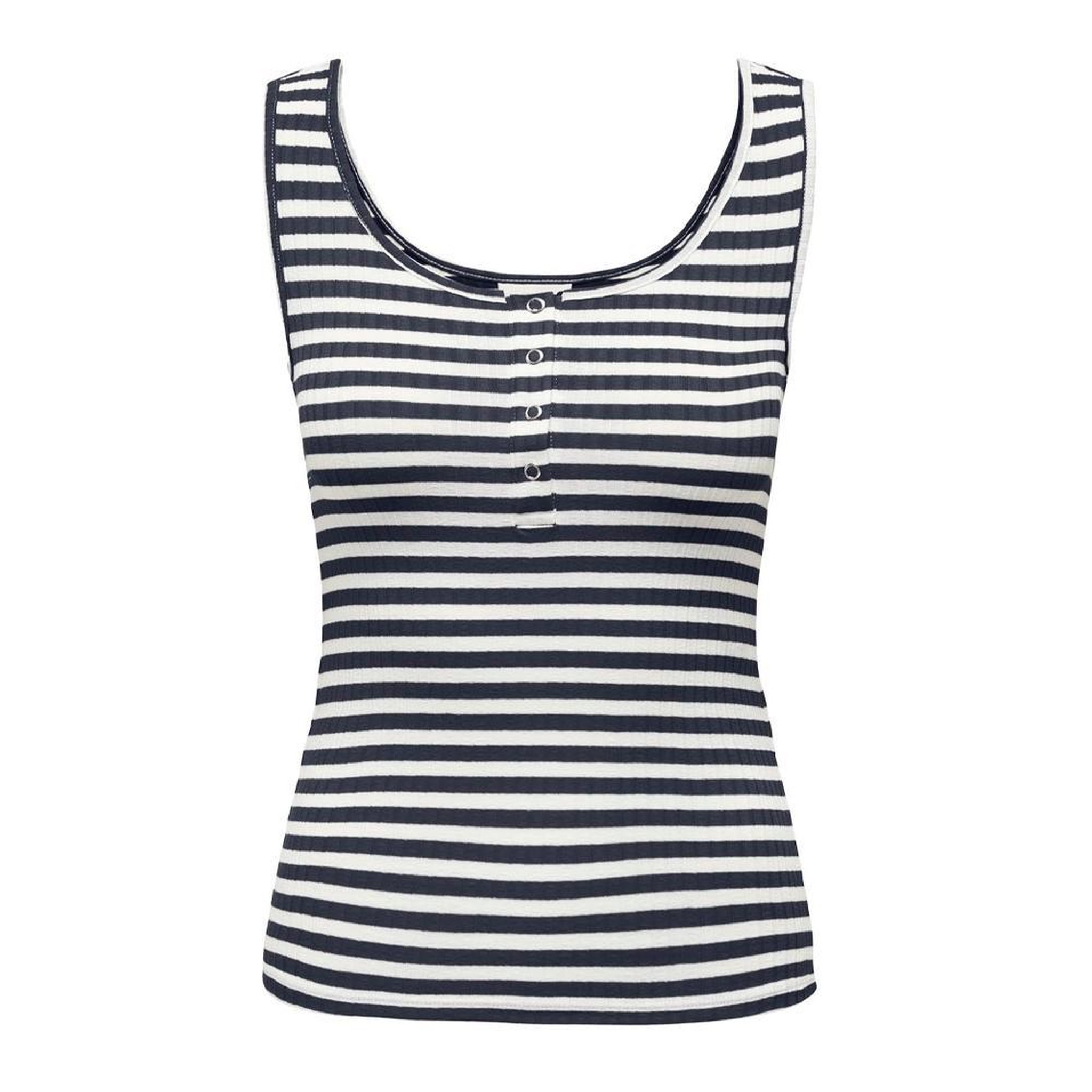 JACQUELINE DE YONG Débardeur /Blanc à Rayures Femme JDY Fransiska. Coloris disponibles : Bleu
