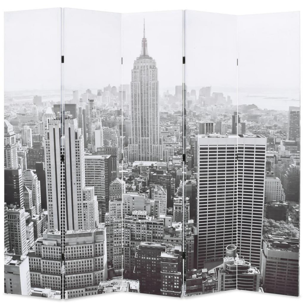 VIDAXL Cloison de separation pliable 200x170 cm New York Noir et blanc