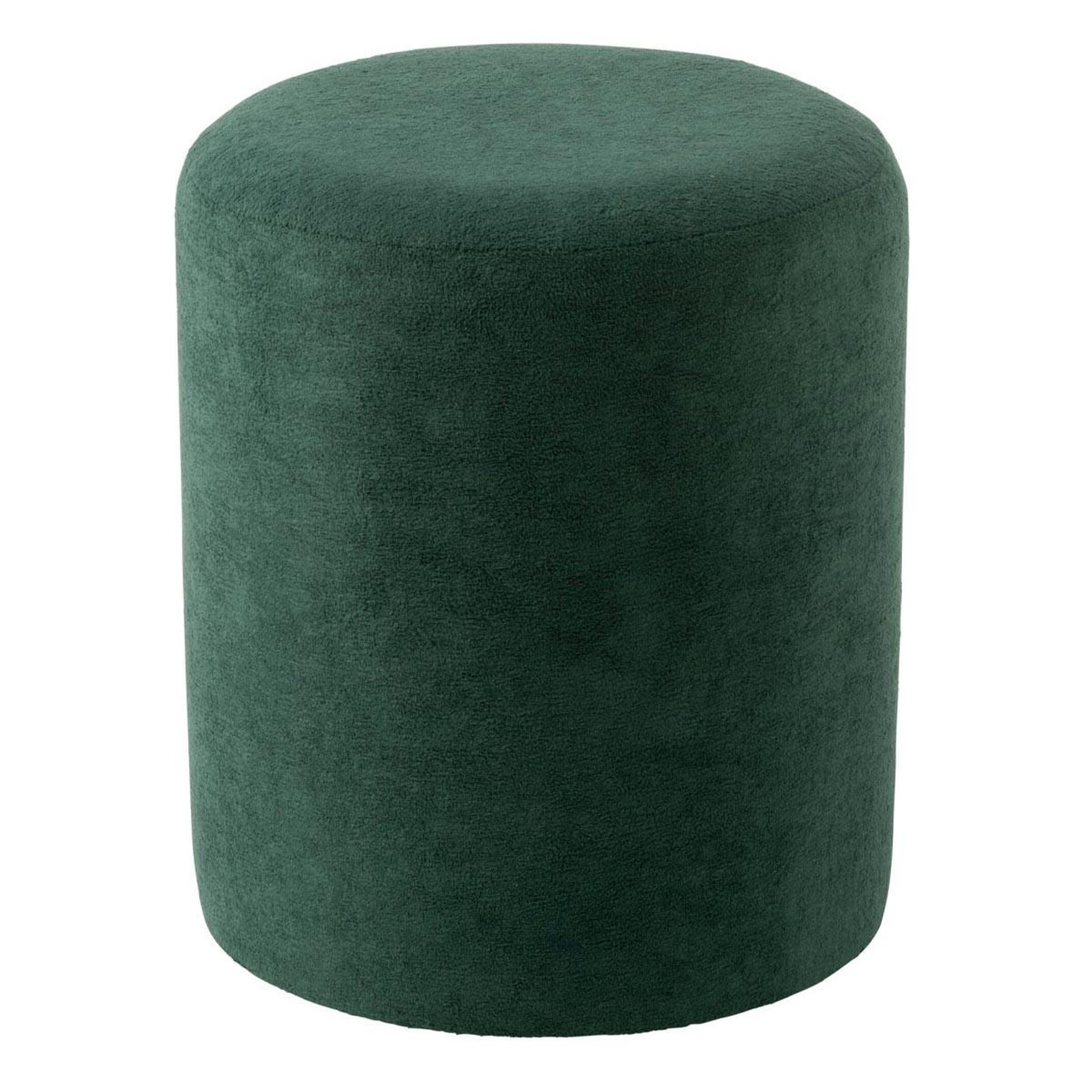 J-LINE Pouf cylindrique  moon  41cm bleu pétrole