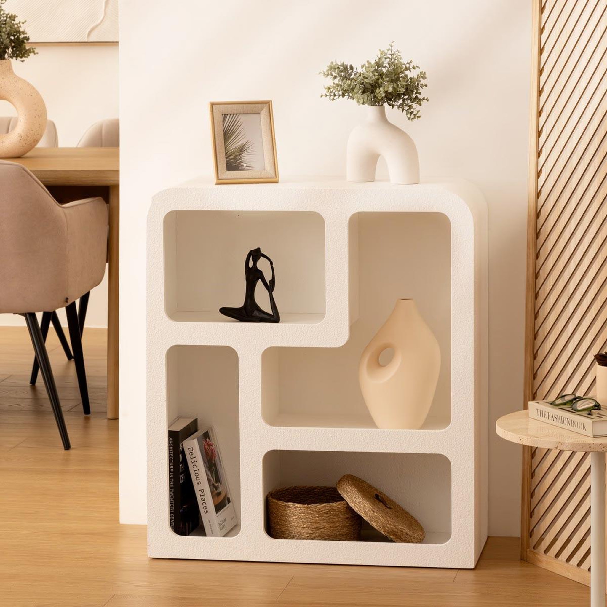 Voir la diapositive 5 : ATMOSPHERA Étagère 4 niches design  soleya  85cm blanc