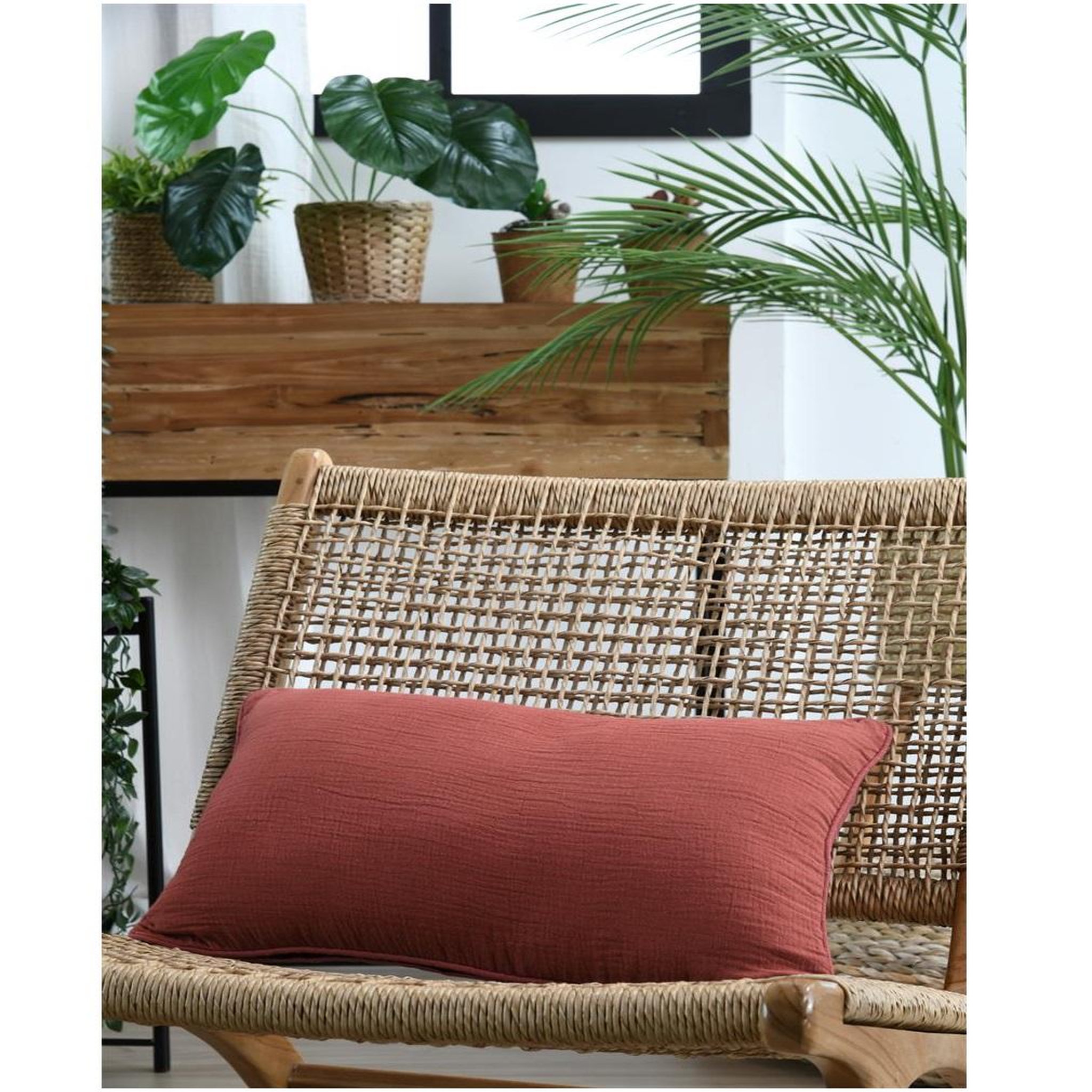 Voir la diapositive 3 : Eden Coussin en gaze de coton pop colors