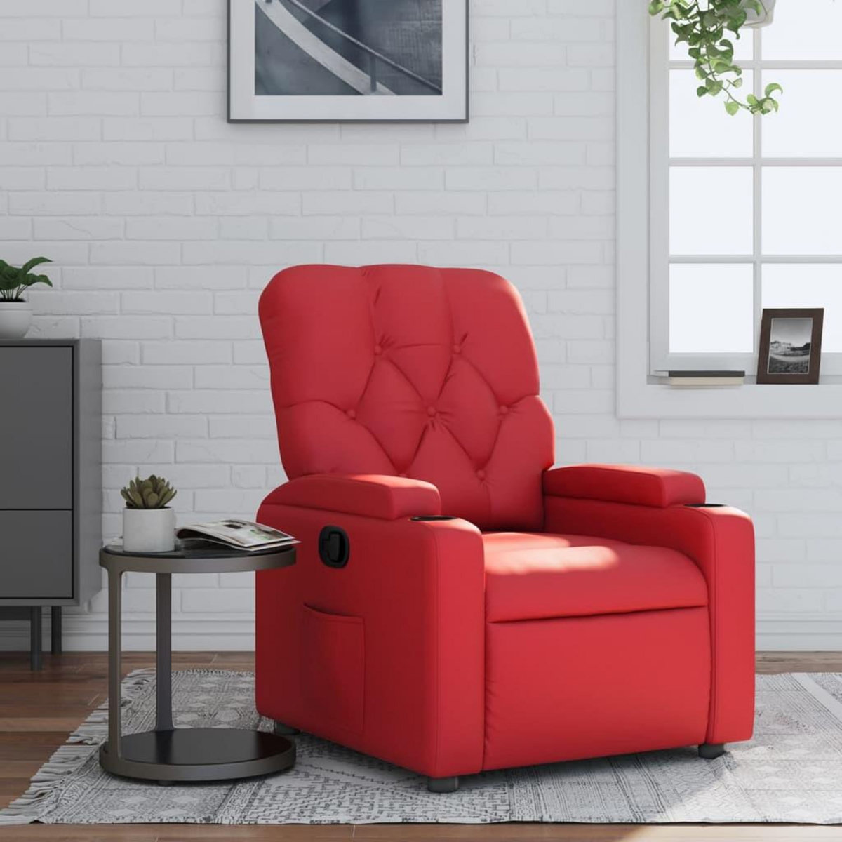 VIDAXL Fauteuil inclinable Rouge Similicuir