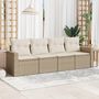 Voir la diapositive 1 : VIDAXL Salon de jardin avec coussins 4 pcs beige resine tressee
