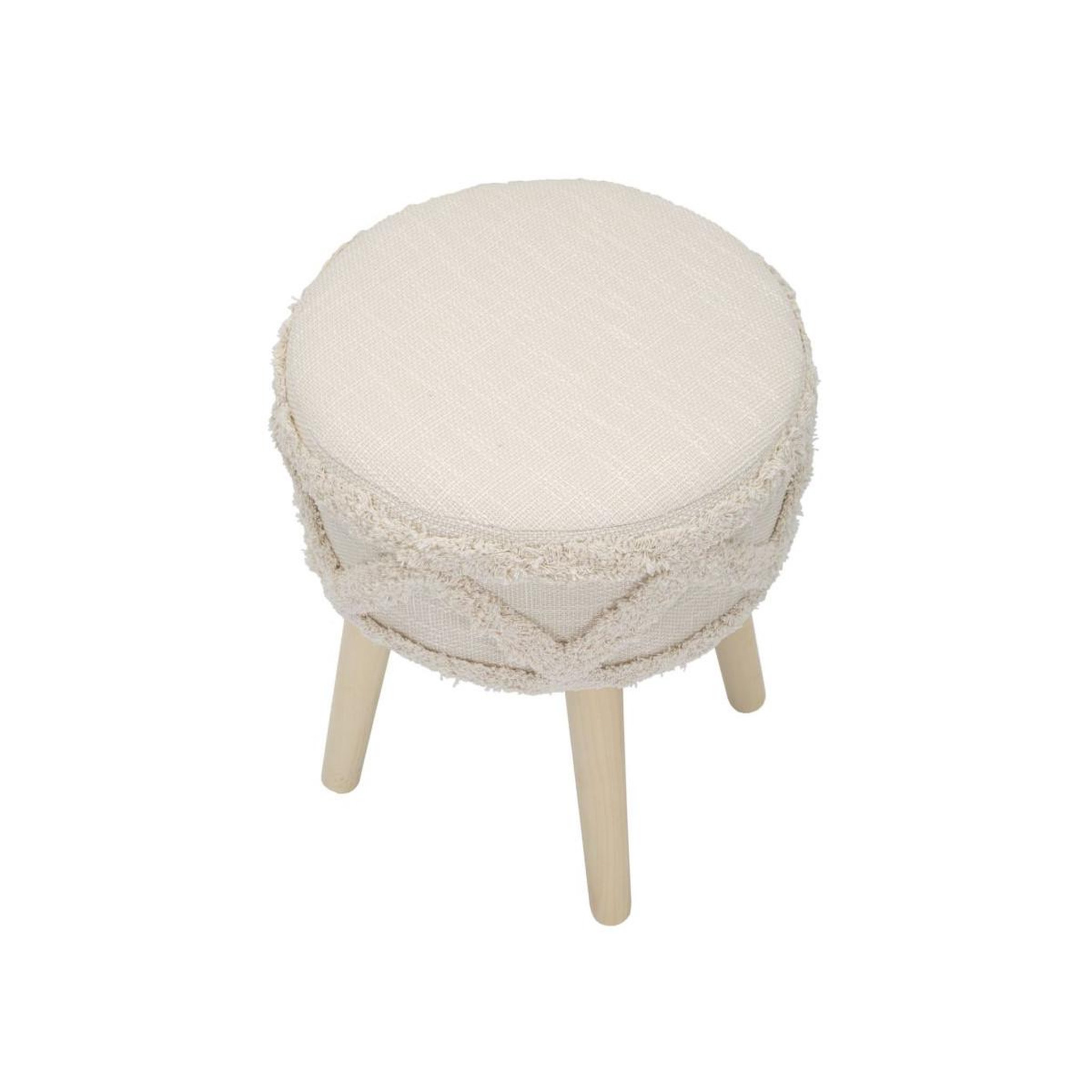 Voir la diapositive 4 : Paris Prix Tabouret effet tufté  damasco  41cm beige