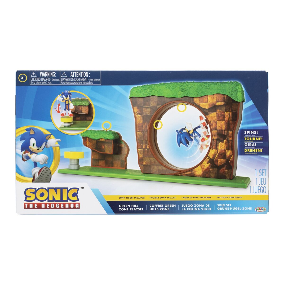 JAKKS PACIFIC Coffret de jeu Colline Verte avec figurine Sonic