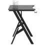 Voir la diapositive 4 : VIDAXL Bureau de jeu avec pieds en forme de Y Noir 90x60x75 cm