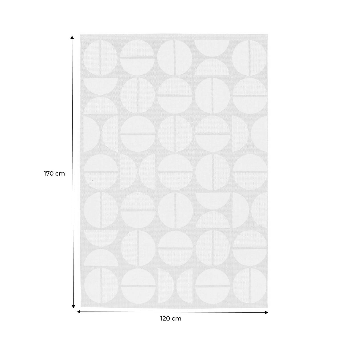 SWEEEK Tapis intérieur/extérieur contemporain motifs géométriques crème et beige polyester recyclé Megan