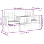 Voir la diapositive 6 : VIDAXL Banc de jardin avec table 2 places noir bois massif de pin