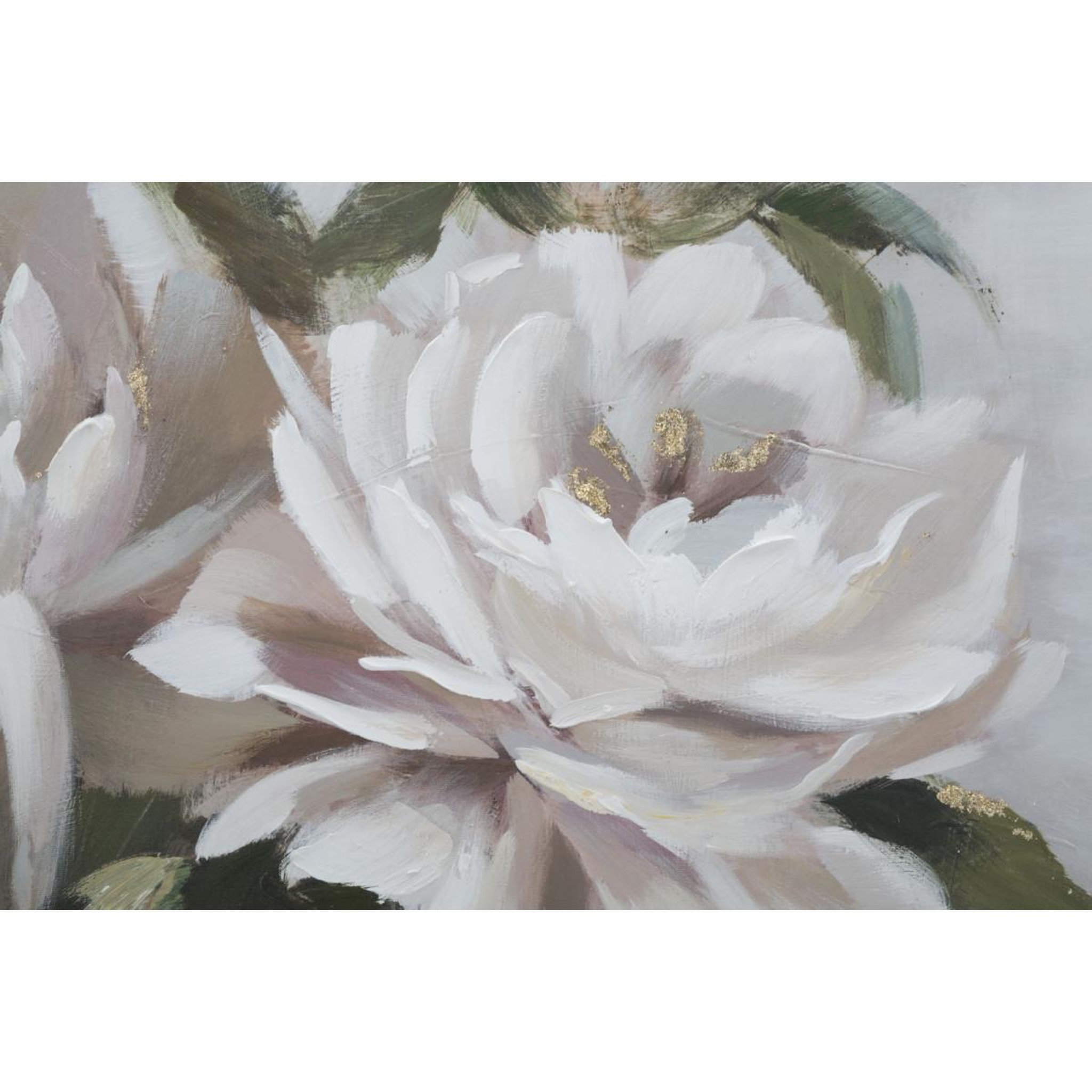 Voir la diapositive 3 : Paris Prix Toile peinture déco  flower & leaf  80x100cm multicolore