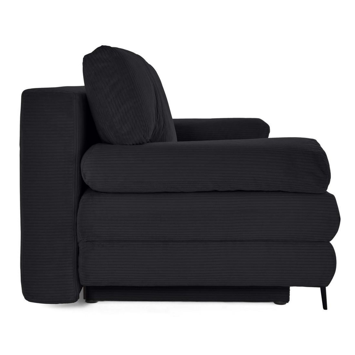 BEST MOBILIER Elton - canapé 3 places convertible avec coffre en velours côtelé