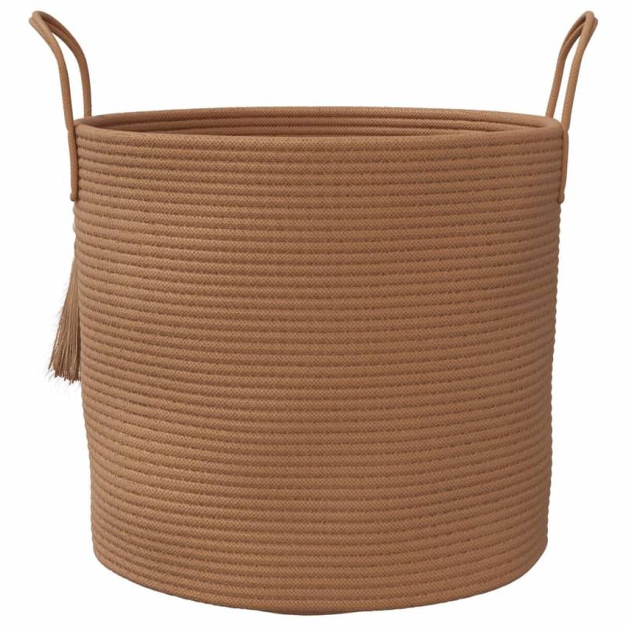 Voir la diapositive 4 : VIDAXL Panier de rangement marron Ø40x35 cm coton