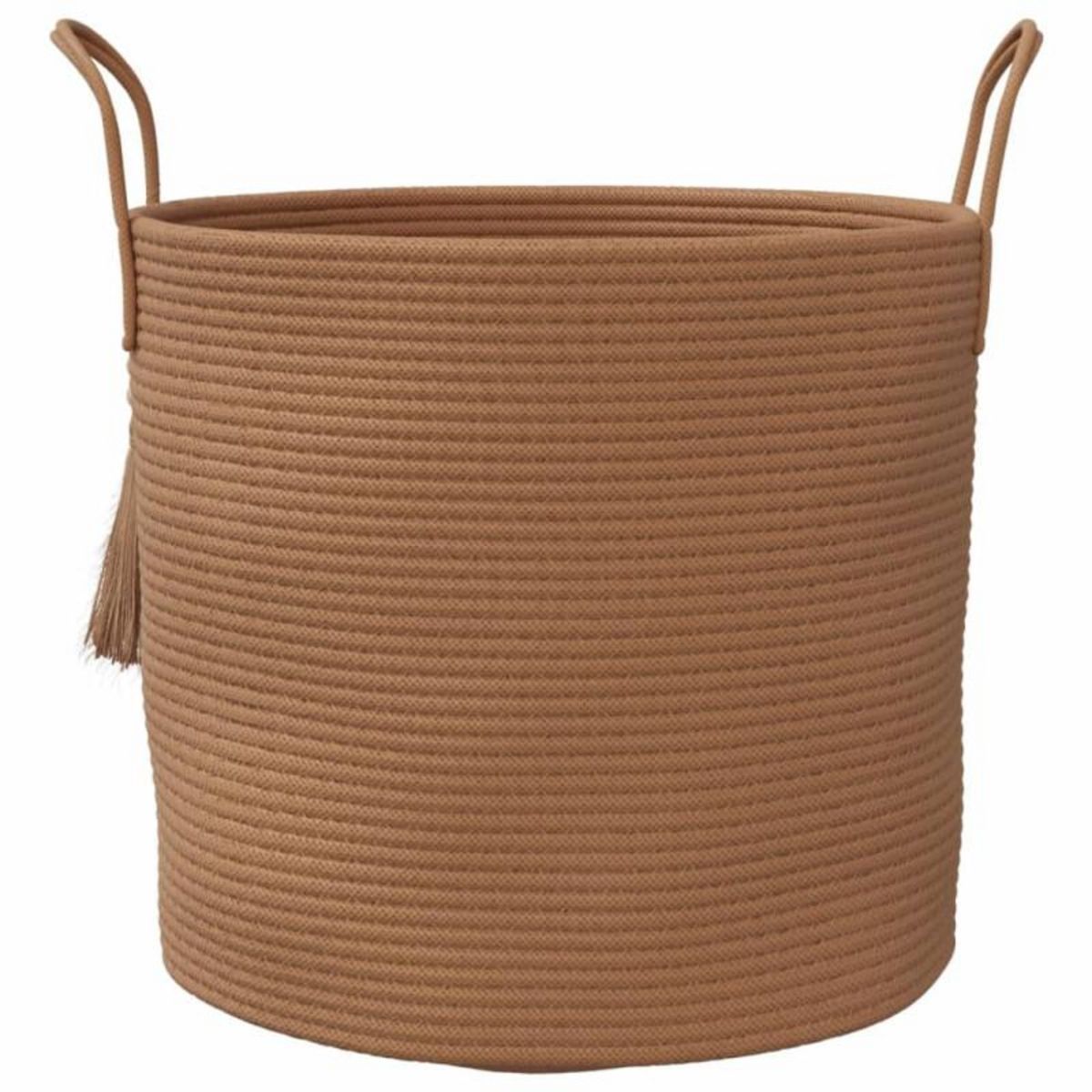 VIDAXL Panier de rangement marron Ø40x35 cm coton