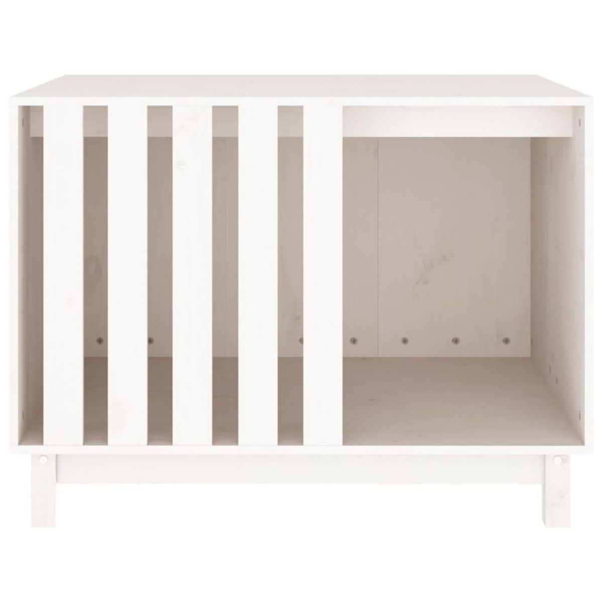 VIDAXL Niche pour chien Blanc 90x60x67 cm Bois de pin massif