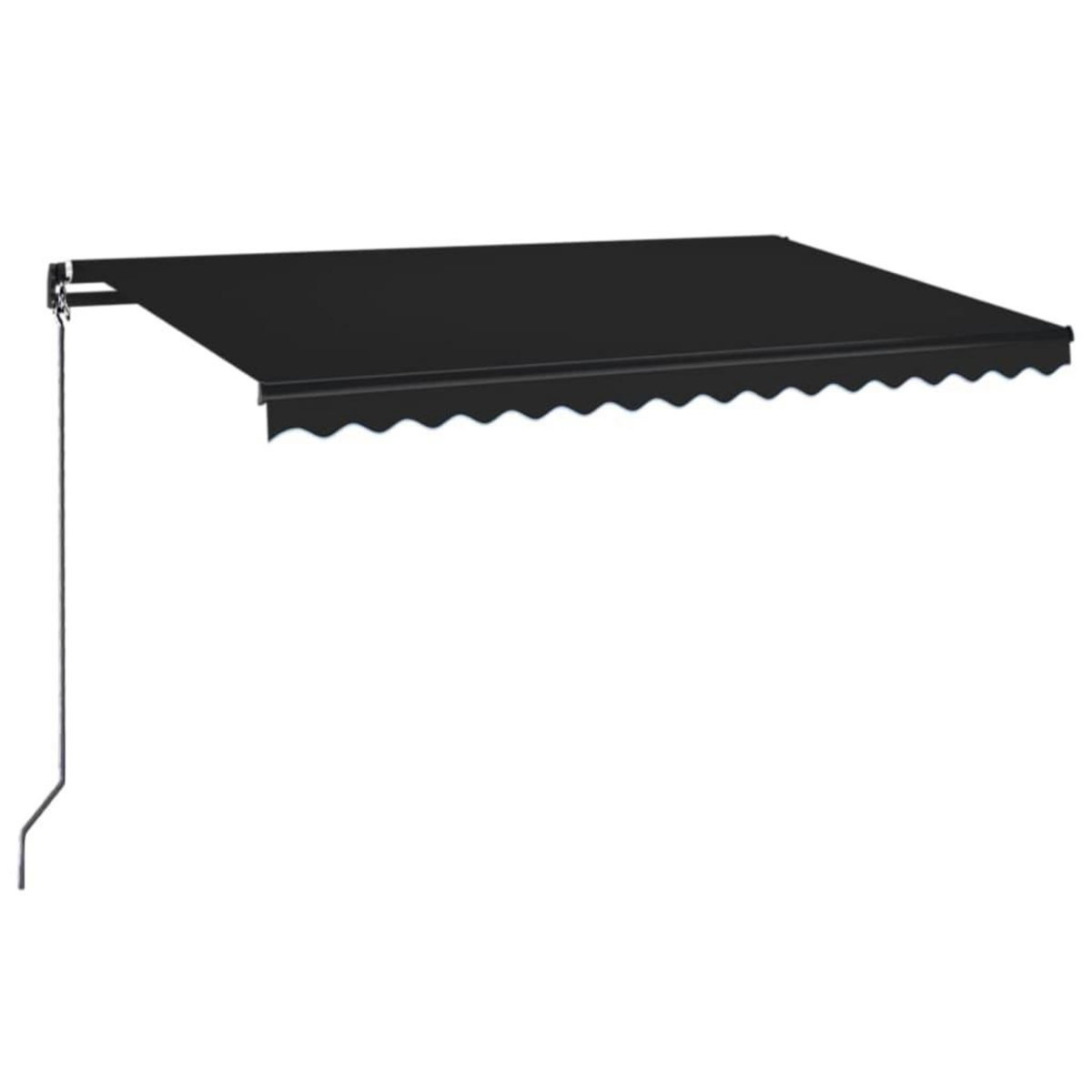 VIDAXL Auvent manuel retractable avec LED 450x350 cm Anthracite