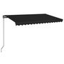 Voir la diapositive 2 : VIDAXL Auvent manuel retractable avec LED 450x350 cm Anthracite