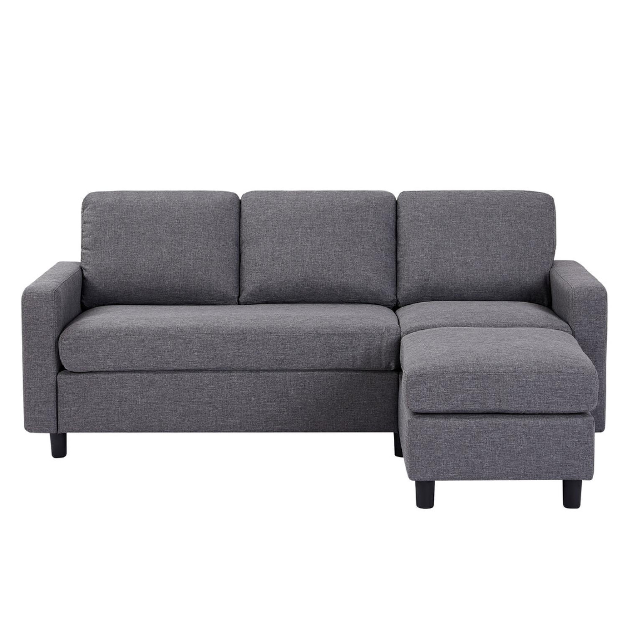 Voir la diapositive 1 : CONCEPT USINE Canapé 3 places + 1 pouf modulable tissu gris cork