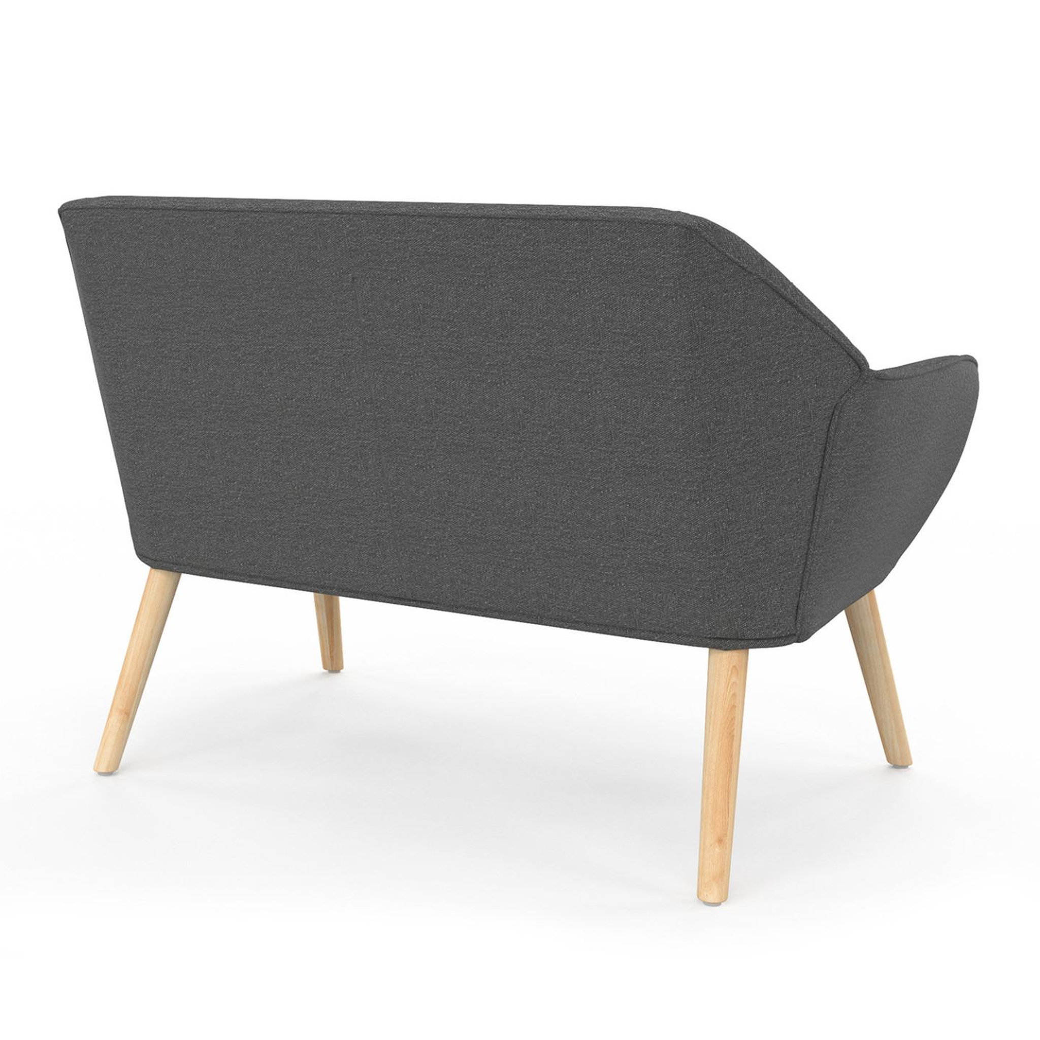 Voir la diapositive 4 : ID MARKET Canapé droit scandinave 2 places castille en tissu matelassé gris anthracite