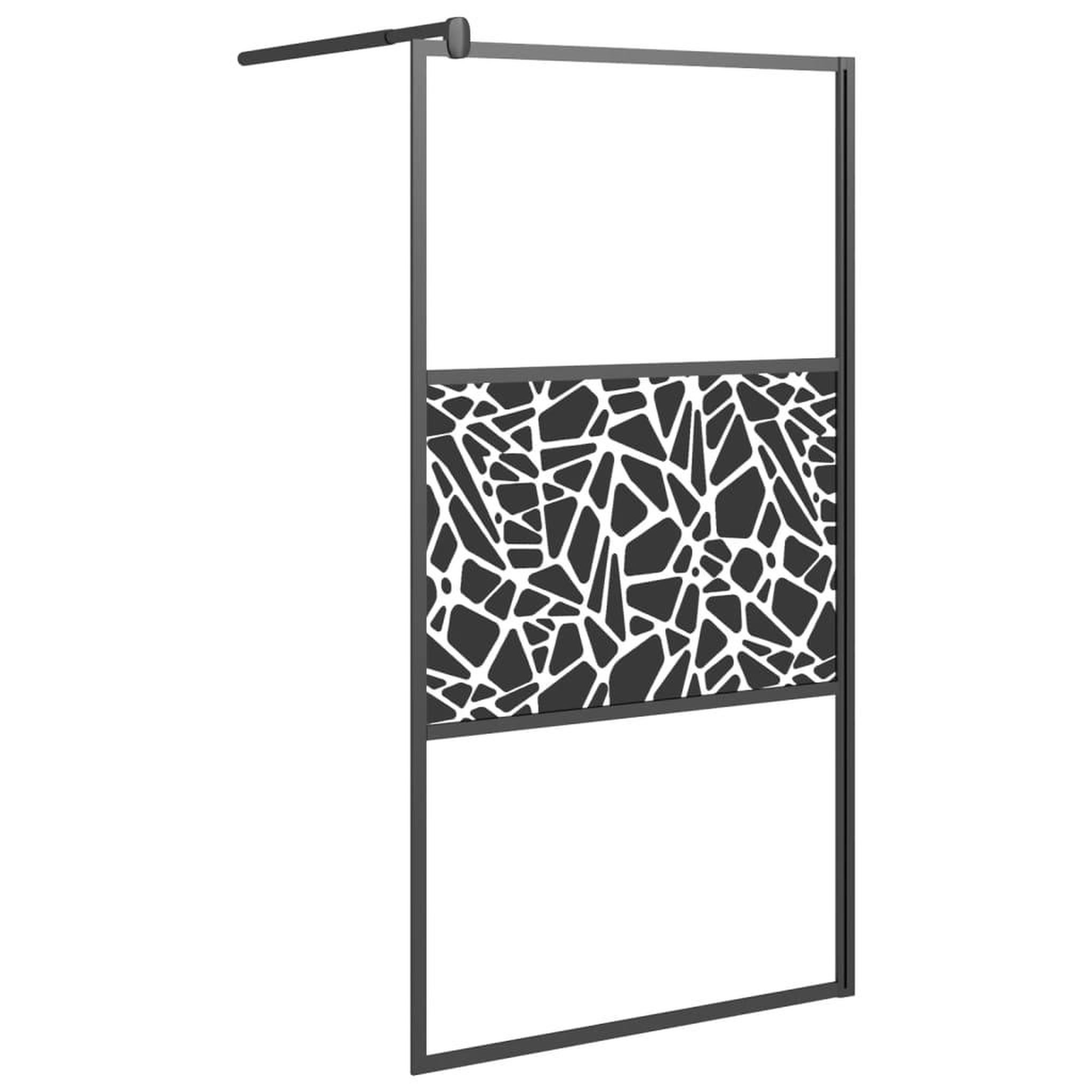 Voir la diapositive 2 : VIDAXL Paroi de douche 100x195 cm Verre ESG avec design de pierre Noir