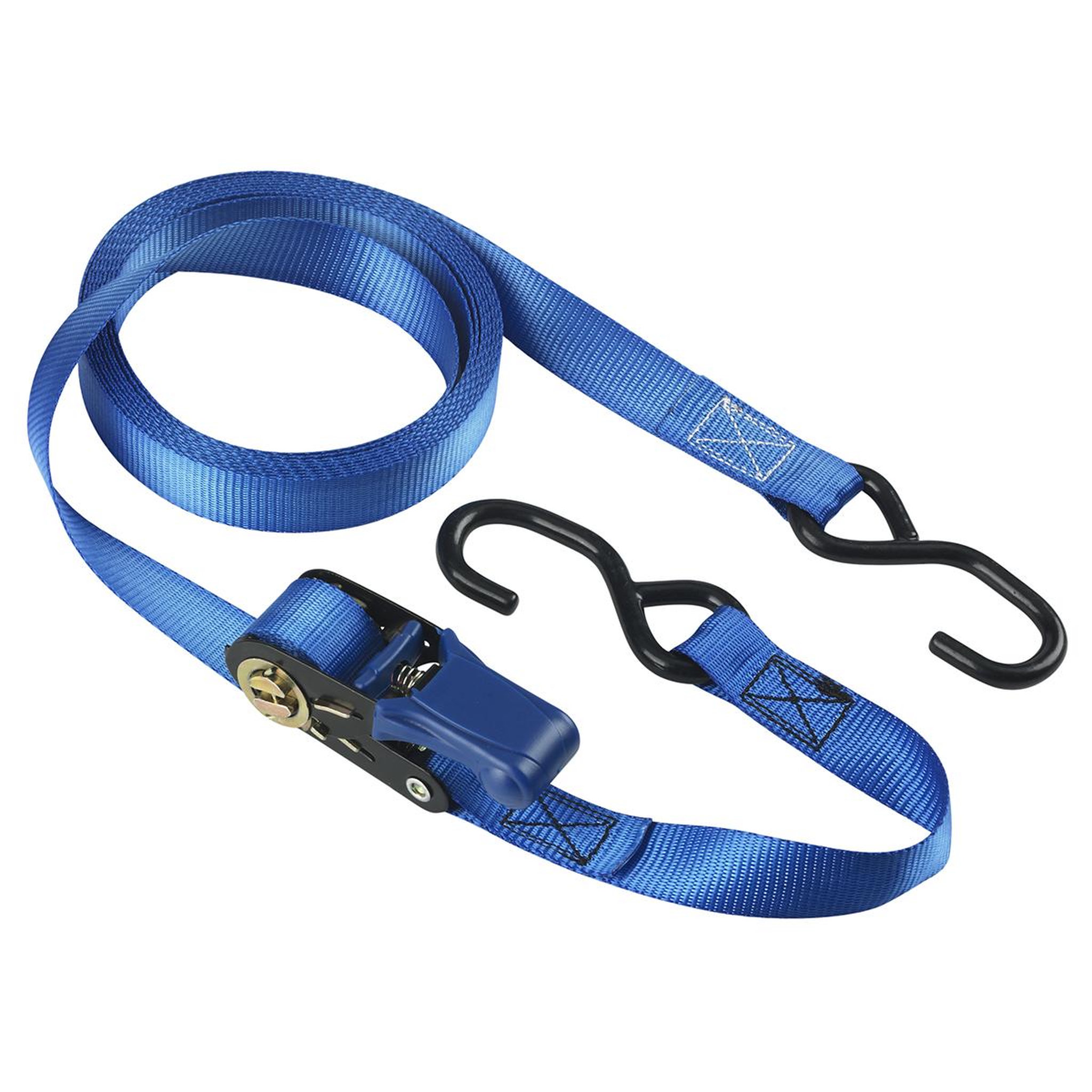Master lock 4366eurdat sangle d'arrimage avec crochets et cliquet, bleu, 5m x 25mm sangle