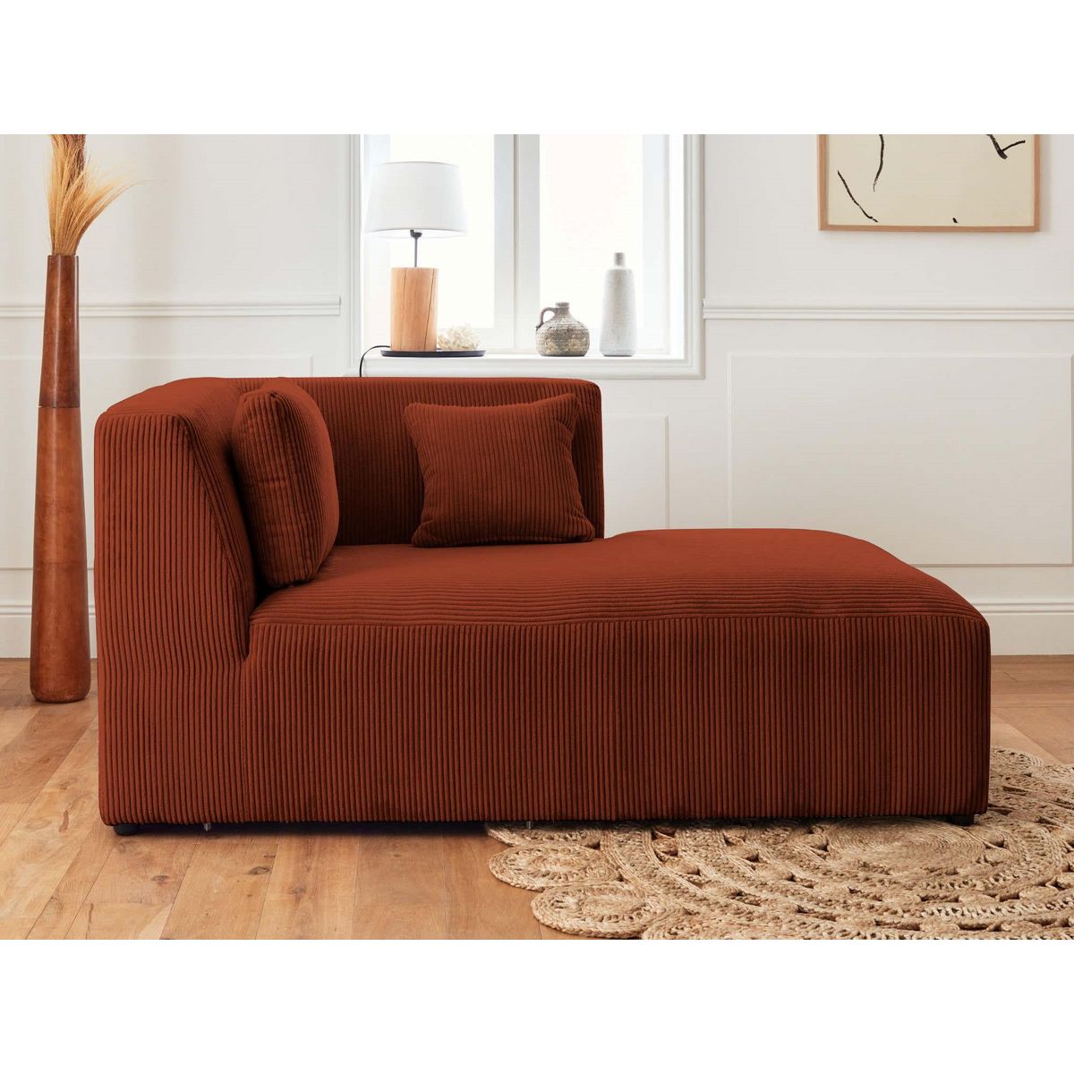 LISA DESIGN Victoire - canapé modulable d'angle droit - 5 places - en velours côtelé