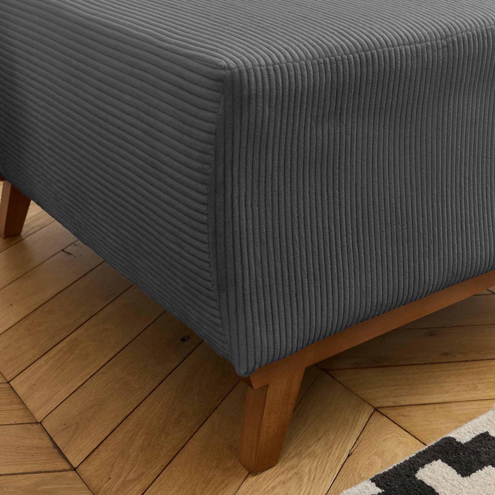 Voir la diapositive 3 : BEST MOBILIER Cristal - pouf modulable - 95 cm - en velours côtelé