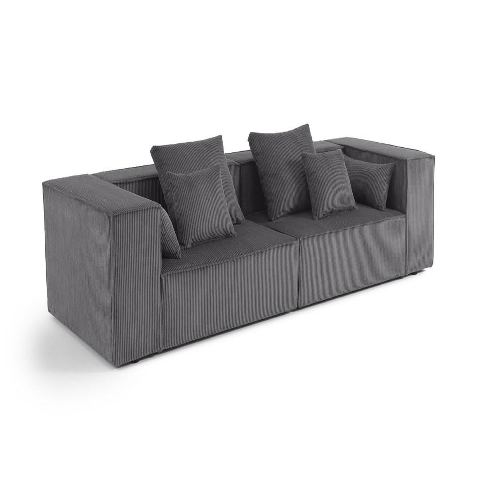 Voir la diapositive 2 : BEST MOBILIER Colombine - canapé modulable droit - 2 places - en velours côtelé