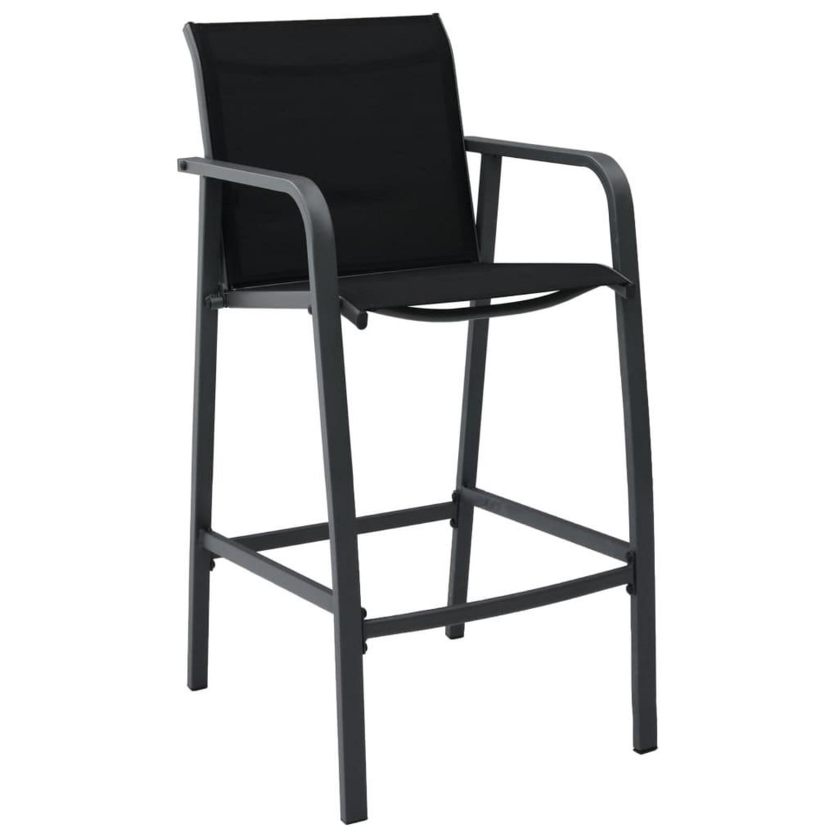 VIDAXL Chaises de bar de jardin lot de 4 Noir Textilene